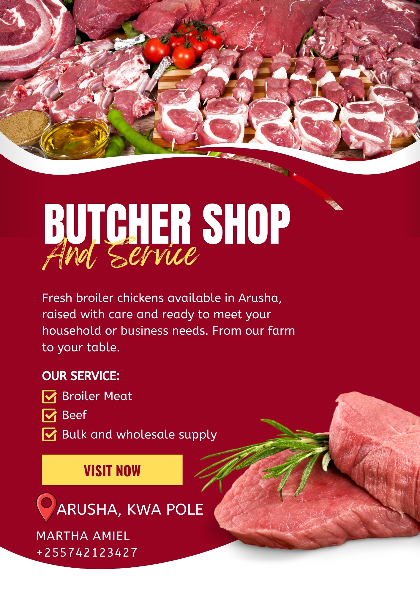 Butcher and Service Shop print work