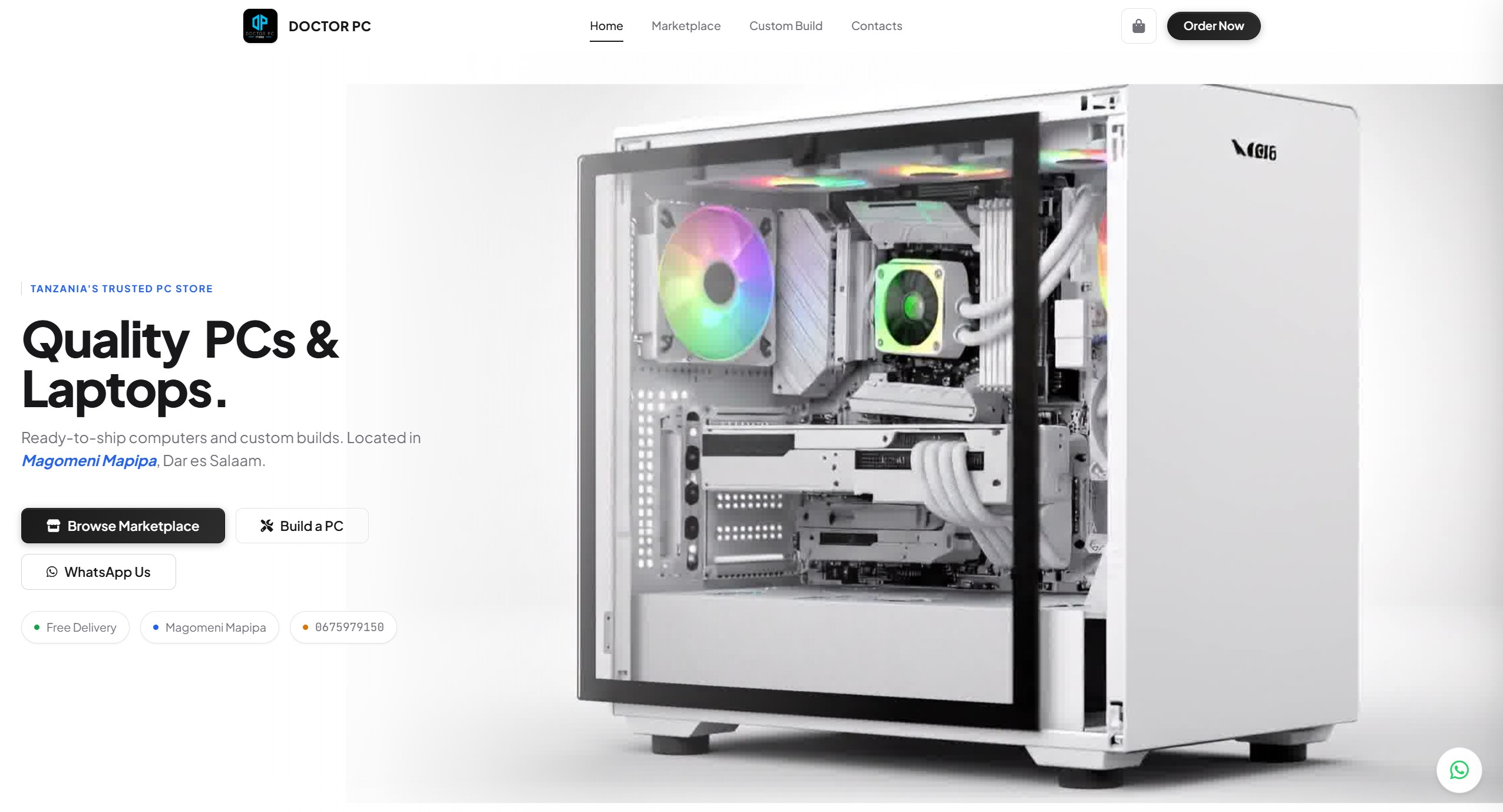 Doctor PC Stores website